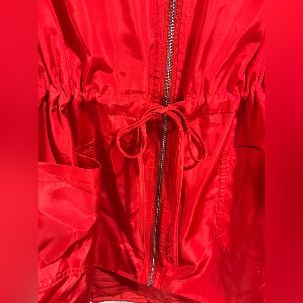 Vibrant Red Zip-Up Jacket With Drawstring Waist - image 6